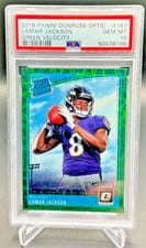 2018 Donruss Optic Lamar Jackson Green Velocity #167 card