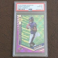 2018 Panini Donruss Elite Lamar Jackson Purple #167 card