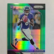 2018 Panini Prizm Lamar Jackson Green Prizm #212 card