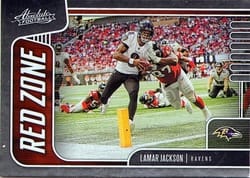 2019 Panini Absolute Red Zone Lamar Jackson #13 card