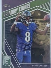 2019 Panini Donruss Elite Primary Colors Lamar Jackson #PC-3 card