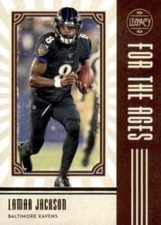 2020 Panini Legacy For the Ages Lamar Jackson #FTA-LJ card