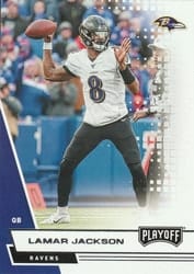 2020 Panini Playoff Base Set Lamar Jackson #28 card