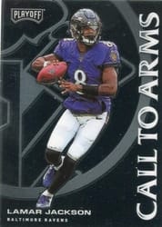 2020 Panini Playoff Call to Arms Lamar Jackson #CA-2 card