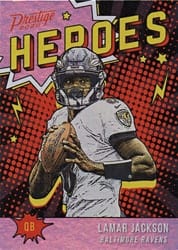 2020 Panini Prestige Heroes Lamar Jackson #HE-LJ card
