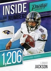 2020 Panini Prestige Inside the Numbers Lamar Jackson #IN-LJ card