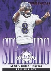 2020 Panini Rookies & Stars Standing Ovation Lamar Jackson #SO-3 card