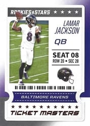 2020 Panini Rookies & Stars Ticket Masters Lamar Jackson #4 card