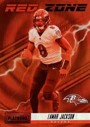 2022 Panini Playbook Red Zone Lamar Jackson #RZ-3 card