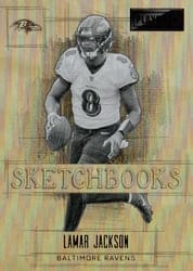 2022 Panini Playbook Sketchbooks Lamar Jackson #8 card