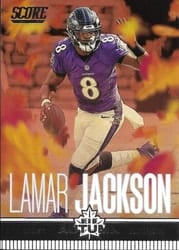 2023 Score Men of Autumn Lamar Jackson #4 card