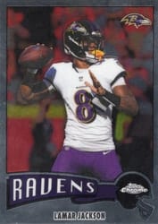 2025 Topps Chrome 1975 Topps Lamar Jackson #1975-3 card