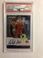 2020 Panini Prizm Draft Picks Autographs LaMelo Ball Blue Shimmer #PA-LB card