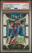 2023 Panini Select La Liga Lamine Yamal White Sparkle #136 card