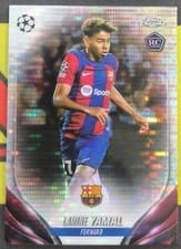 2023 Topps Chrome UEFA Club Lamine Yamal Pulsar Refractor #64 card