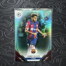 2023 Topps Chrome UEFA Club Lamine Yamal Aqua Prism Refractor #64 card