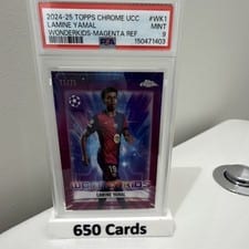 2024 Topps Chrome UEFA Wonderkids Lamine Yamal Magenta Refractor #WK-1 card