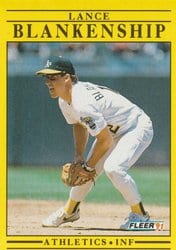 1991 Fleer Base Set Lance Blankenship #3 card