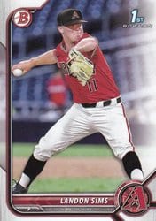 2022 Bowman Draft Base Set Landon Sims #BD-72 card