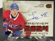 2024-25 Upper Deck Premier Premier Rookie Auto Jersey Lane Hutson #PRA-LH card