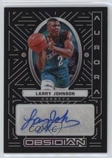 2021-22 Panini Obsidian Aurora Autographs Larry Johnson #AUR-LJO card
