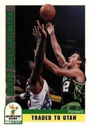 1992-93 Hoops Base Set Larry Krystkowiak #129 card