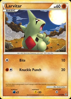 2010 HS—Unleashed Larvitar #51 card