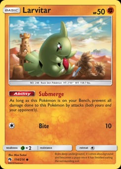 2018 Lost Thunder Larvitar #114 card