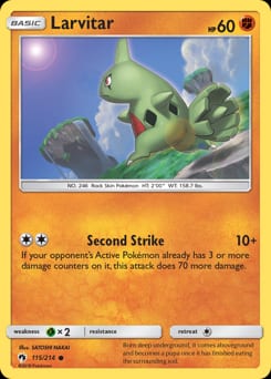 2018 Lost Thunder Larvitar #115 card