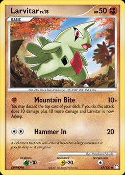 2007 Mysterious Treasures Larvitar #87 card