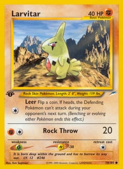 2002 Neo Destiny Larvitar #70 card