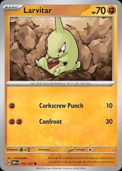 2023 Obsidian Flames Larvitar #105 card