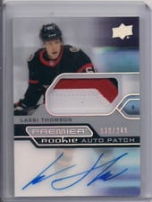 2021-22 Upper Deck Premier Acetate Rookie Autograph Patch Lassi Thomson #AR-LT card