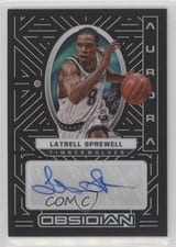2021-22 Panini Obsidian Aurora Autographs Latrell Sprewell #AUR-LSP card