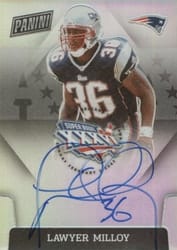 2020 Panini Impeccable Super Bowl Signatures Lawyer Milloy #SBXXXVI-LM card