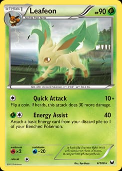 2012 Dark Explorers Leafeon #6 card