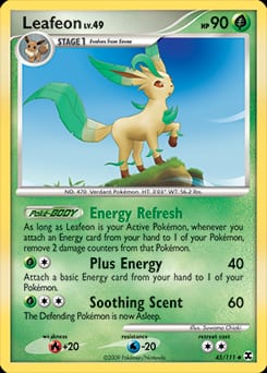 2009 Rising Rivals Leafeon #45 card