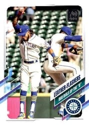 2021 Topps Update Base Set Leather Flashers (Taylor Trammell / J.P. Crawford) #US144 card