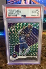 2020 Panini Mosaic LeBron James Green Swirl #81 card