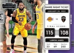 2021-22 Panini Contenders Game Night Ticket LeBron James #17 card