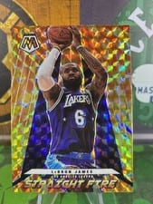 2021-22 Panini Mosaic Straight Fire LeBron James #6 card