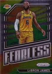 2022-23 Panini Prizm Fearless LeBron James #18 card