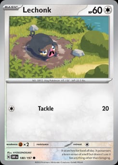 2023 Obsidian Flames Lechonk #180 card