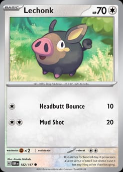 2023 Obsidian Flames Lechonk #182 card