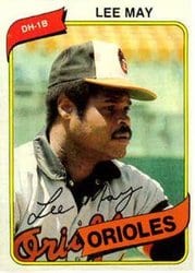 1980 Topps Base Set Lee May #490 card