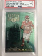 2022 Panini Illusions Trophy Collection Len Dawson / Patrick Mahomes II #TC-18 card