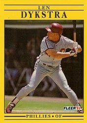 1991 Fleer Base Set Lenny Dykstra #395 card