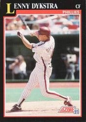 1991 Score Base Set Lenny Dykstra #250 card