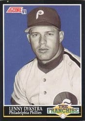 1991 Score Base Set Lenny Dykstra #867 card