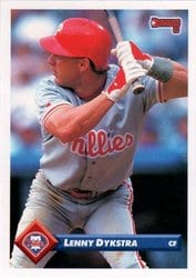 1993 Donruss Base Set Lenny Dykstra #544 card